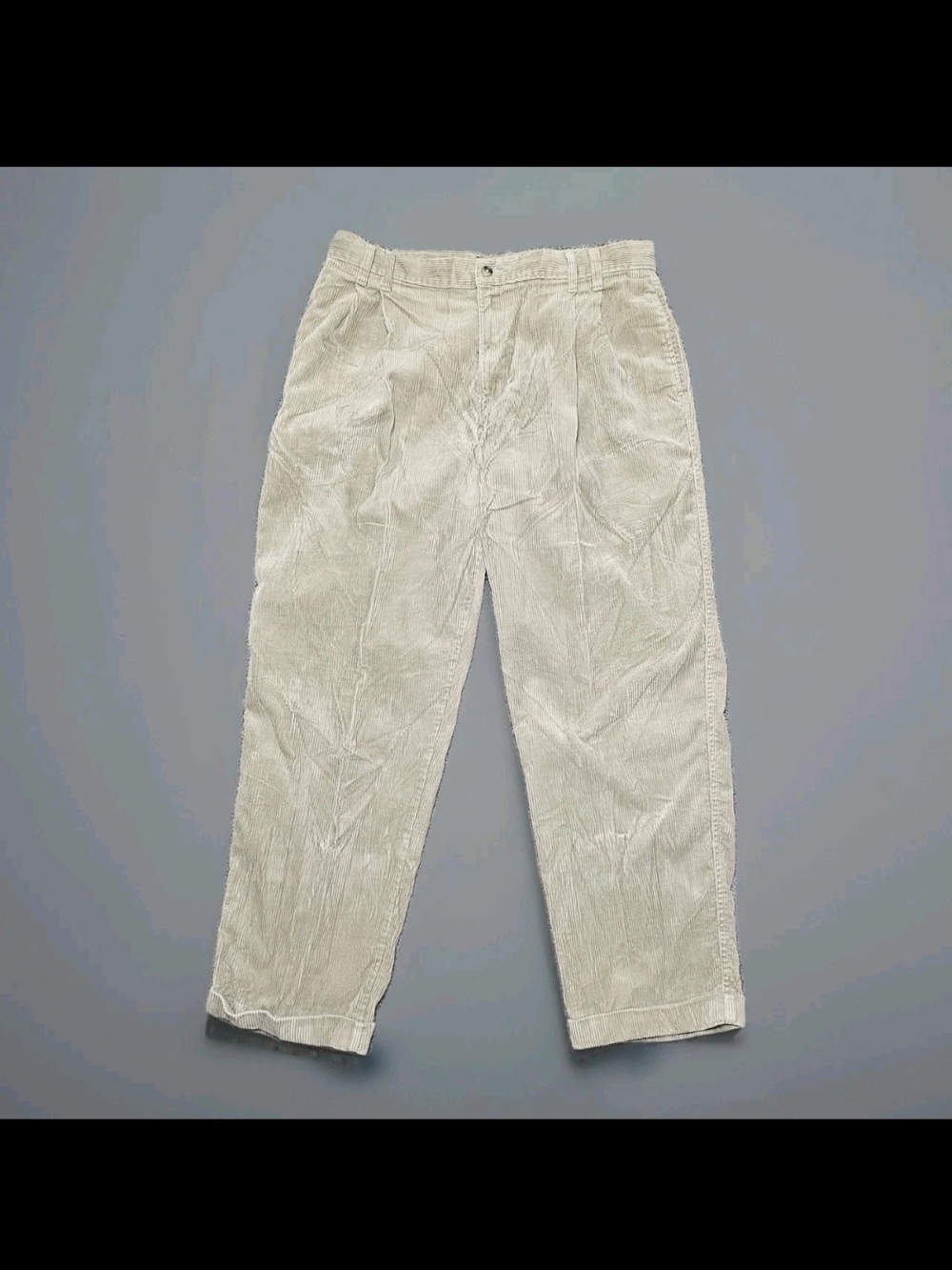 Chaps Ralph Lauren Corduroy Pants 38x30 Tan Pleated Straight Leg Vintage